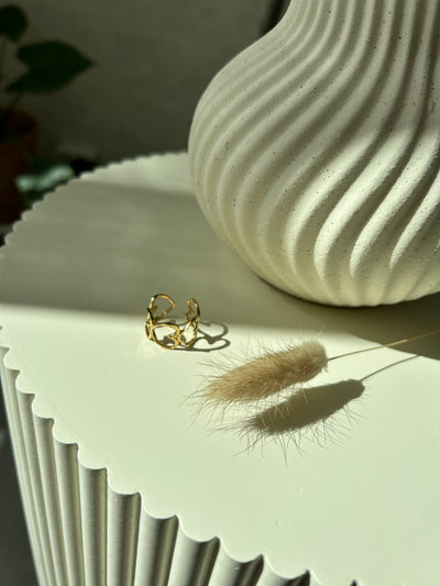 Herz Ring Edelstahl Gold oder Silber