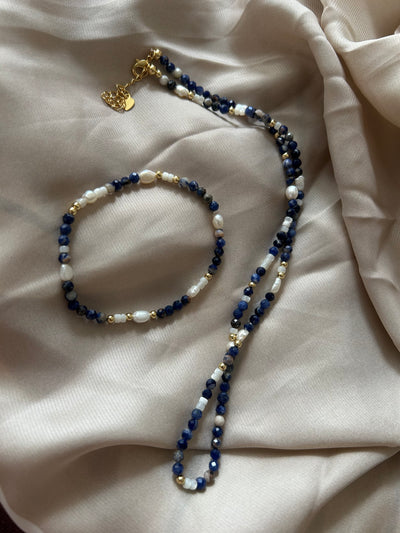 Perlenset handgemacht Blau