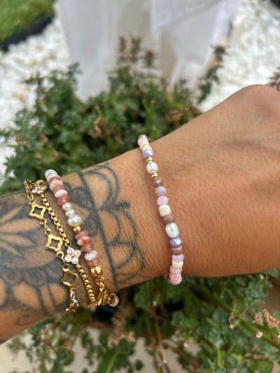 Zartes Perlen Armband Rosé